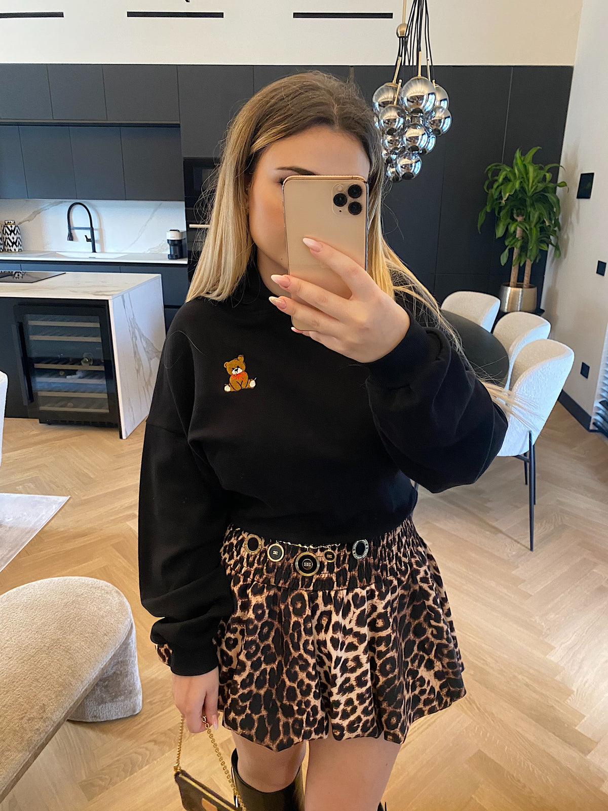 Felpa Teddy nero