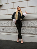 Giaccone in jeans con pelo