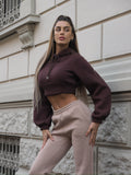 Felpa crop choco con lacci