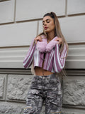 Maglione con pelliccia rosa