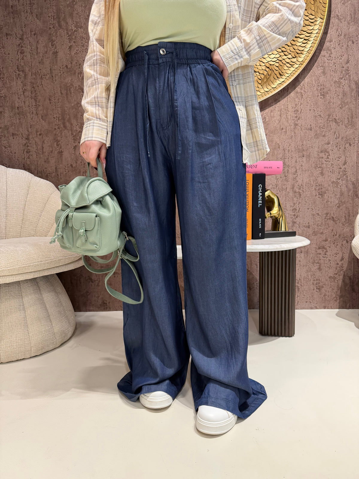 Pantalone comfy effetto jeans
