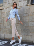 Pantalone vita alta burro
