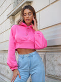 Felpa crop rosa barbie con lacci