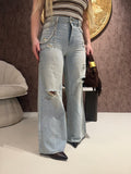 Jeans con catenina micropittura