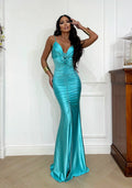 Abito a sirena con rosa