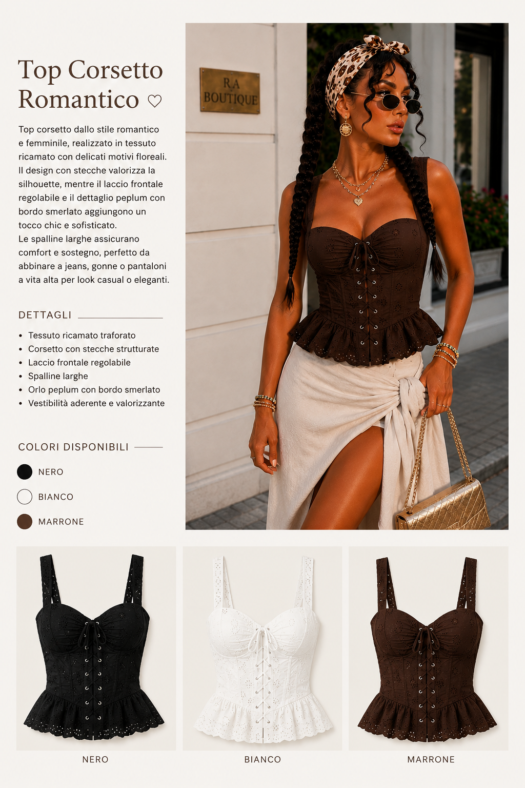 Top corsetto romantico
