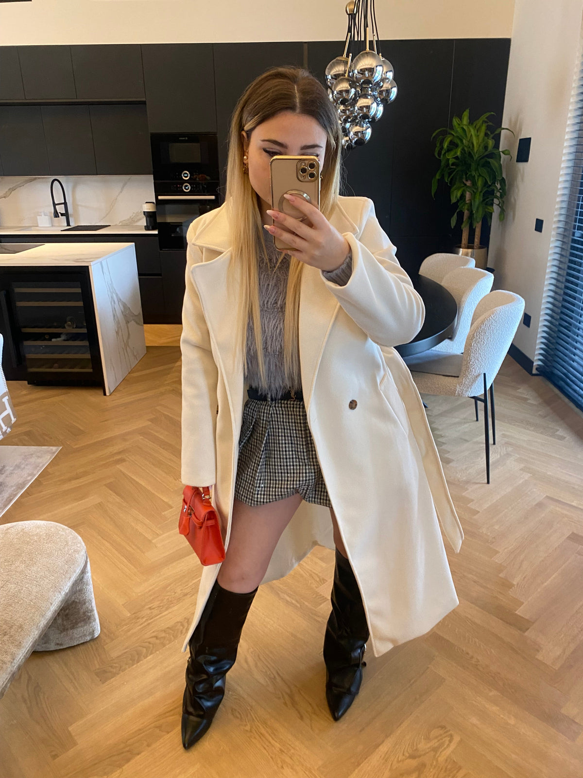Cappotto lungo panna
