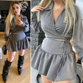 Set scaldacuore e gonna grigio