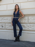 Tuta in jeans con zip