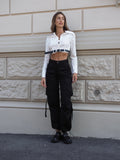 Pantalone cargo nero