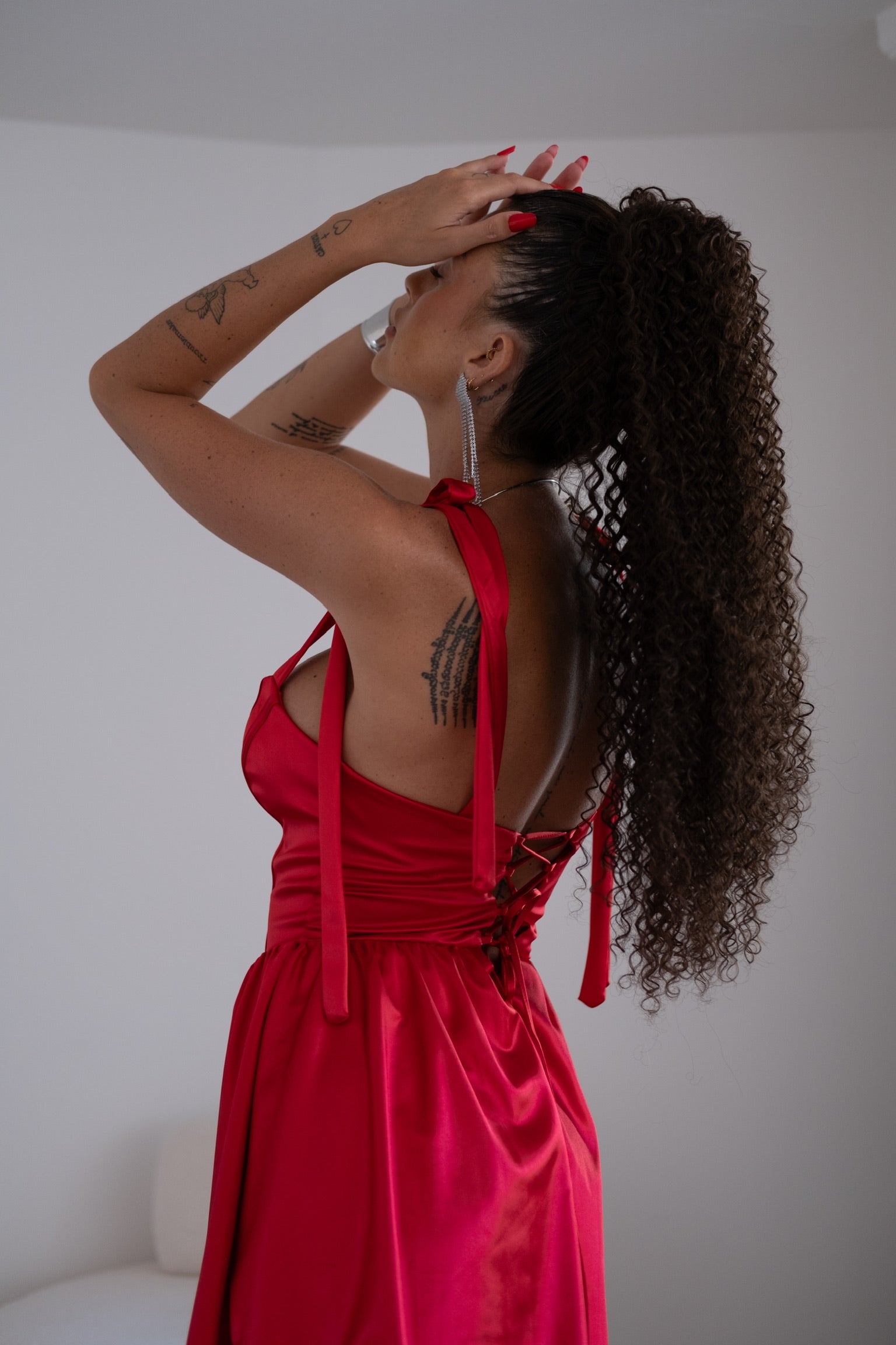 Coda #6 Riccio afro con coulisse castano naturale