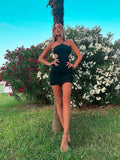 Abito easy black con incroci