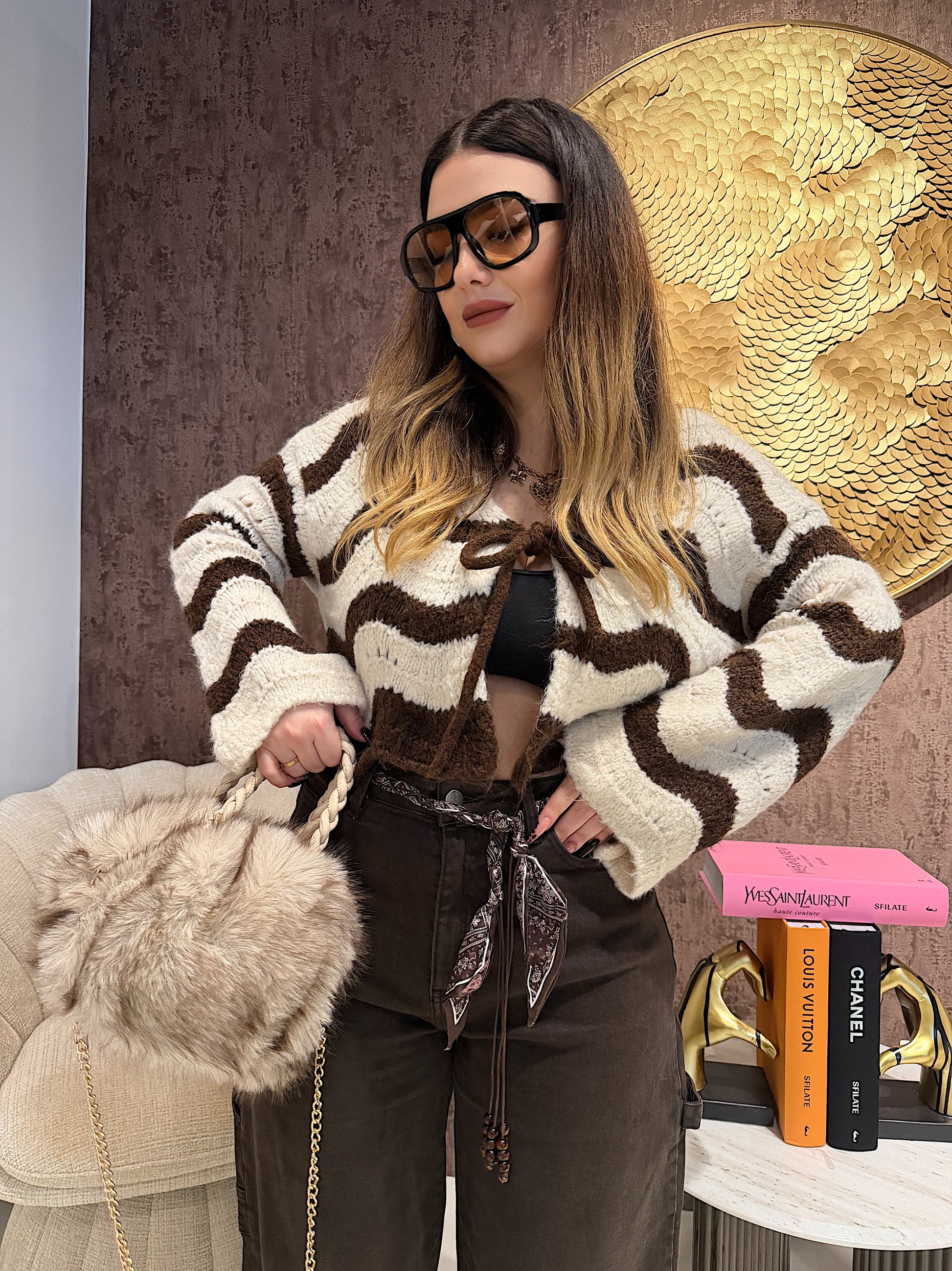 Maglioncino Waves Knit Bicolor