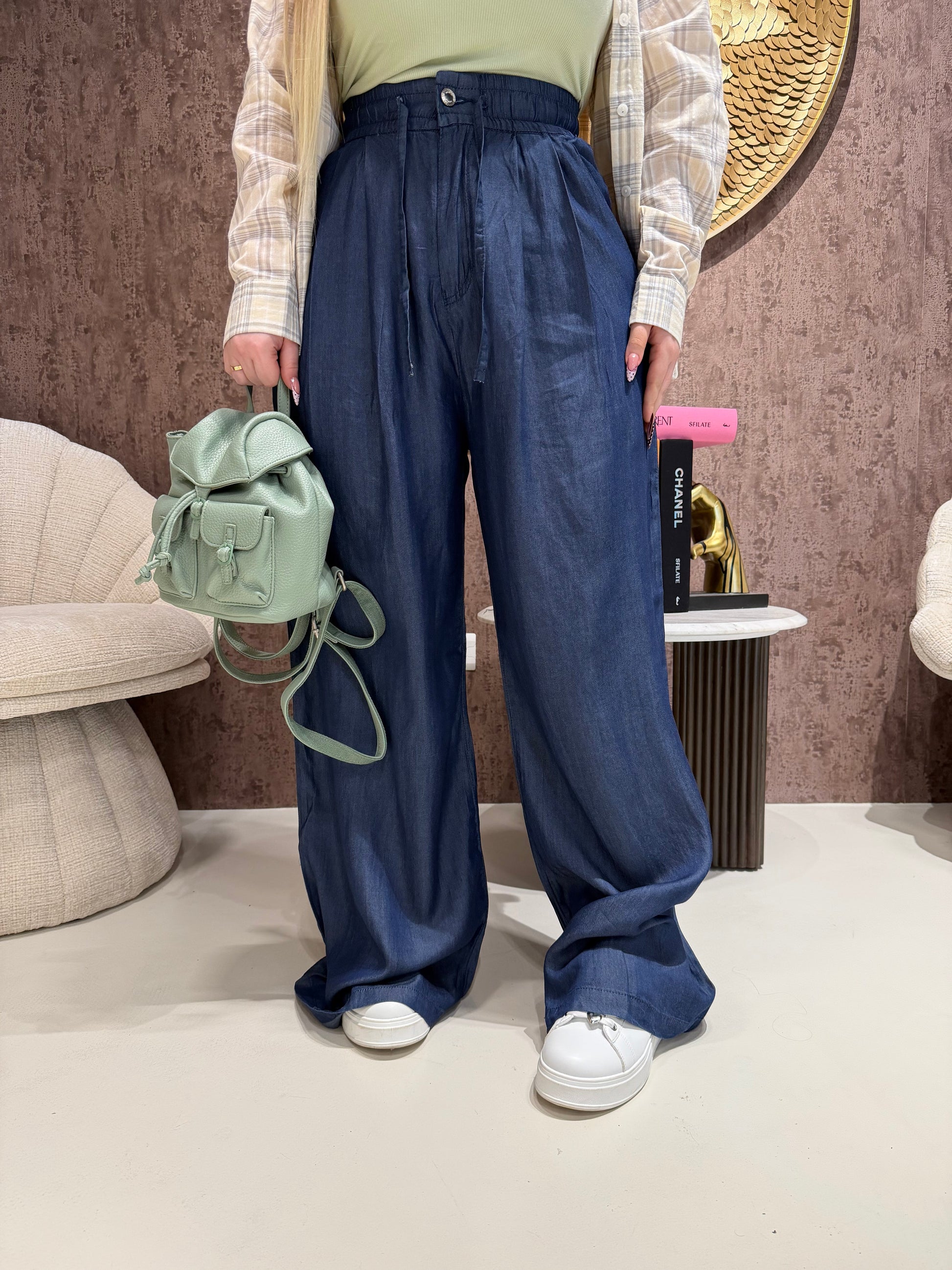 Pantalone comfy effetto jeans