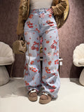 Jeans Stampa Cherry & Bow