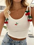 Top bianco ciliegie