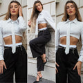 Camicia bianca a righine con cravatta