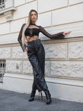 Pantalone ecopelle con cintura