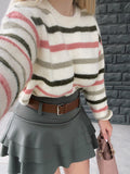 Gonna a balza verde militare con cintura