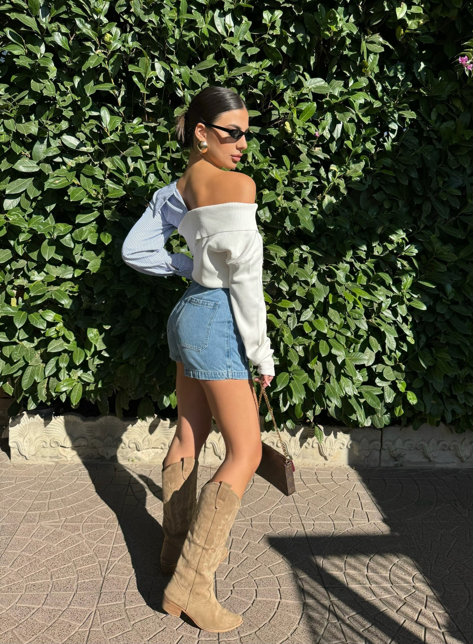 Gonna cargo in jeans con tasche
