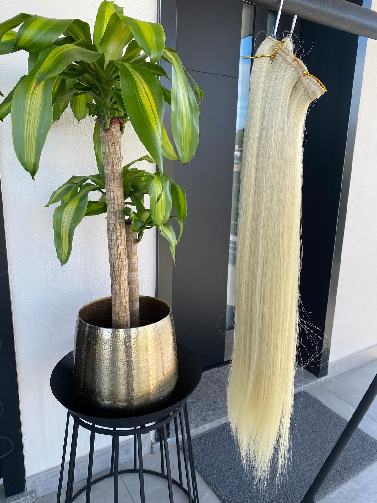 Extension 7 clip liscia biondo platino