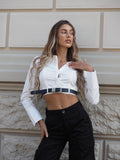 Camicia crop con cintura
