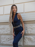 Tuta in jeans con zip