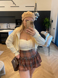 Set cardigan più top panna