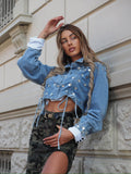 Giacca in jeans con strass
