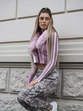 Maglione con pelliccia rosa