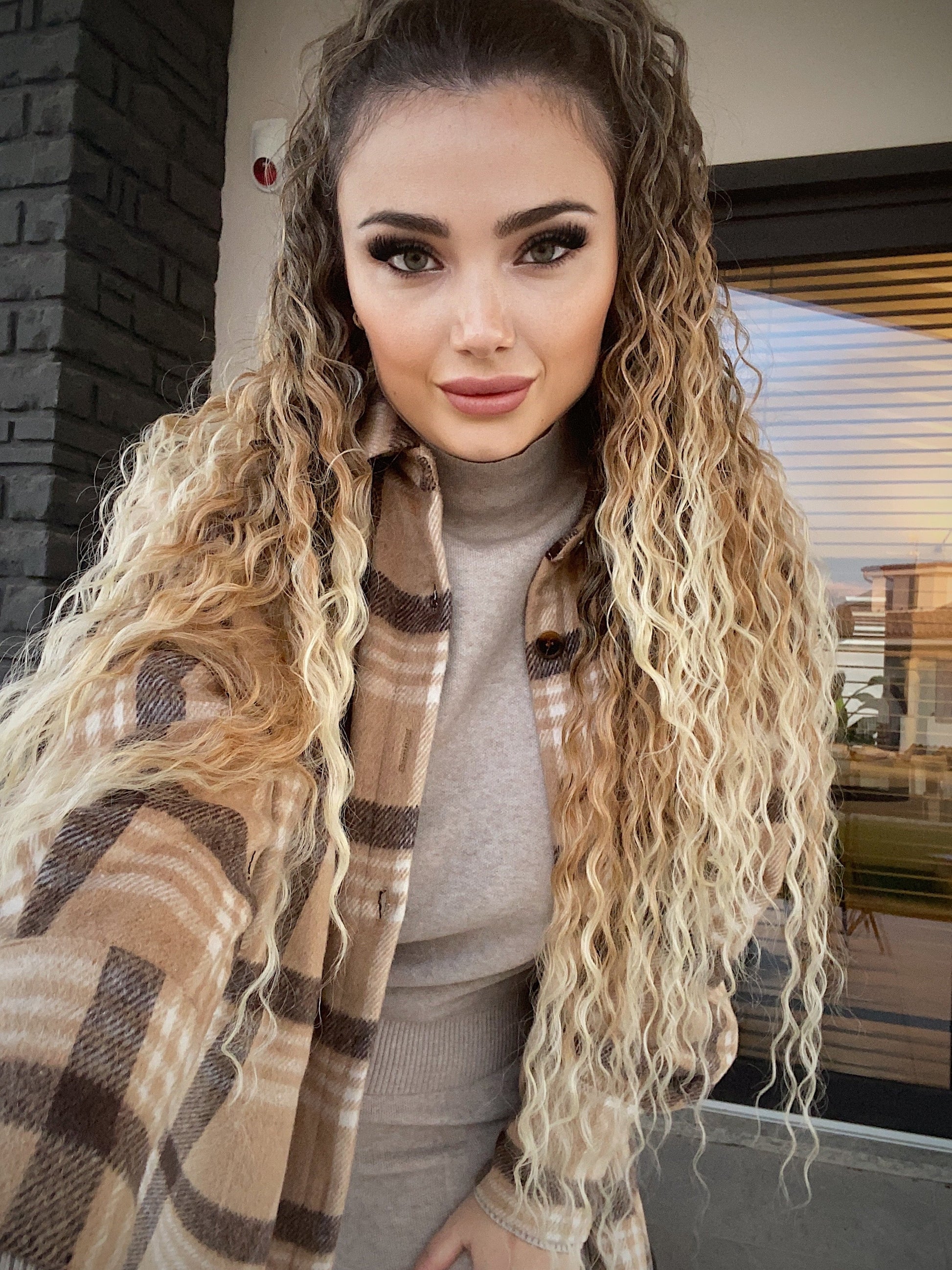 Giaccone in tweed Camel