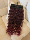 7 fasce onde morbide con clip rosso t1b/burg