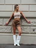 Top a costine beige