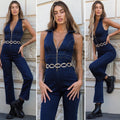 Tuta in jeans con zip