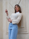 Maglioncino beige traforato