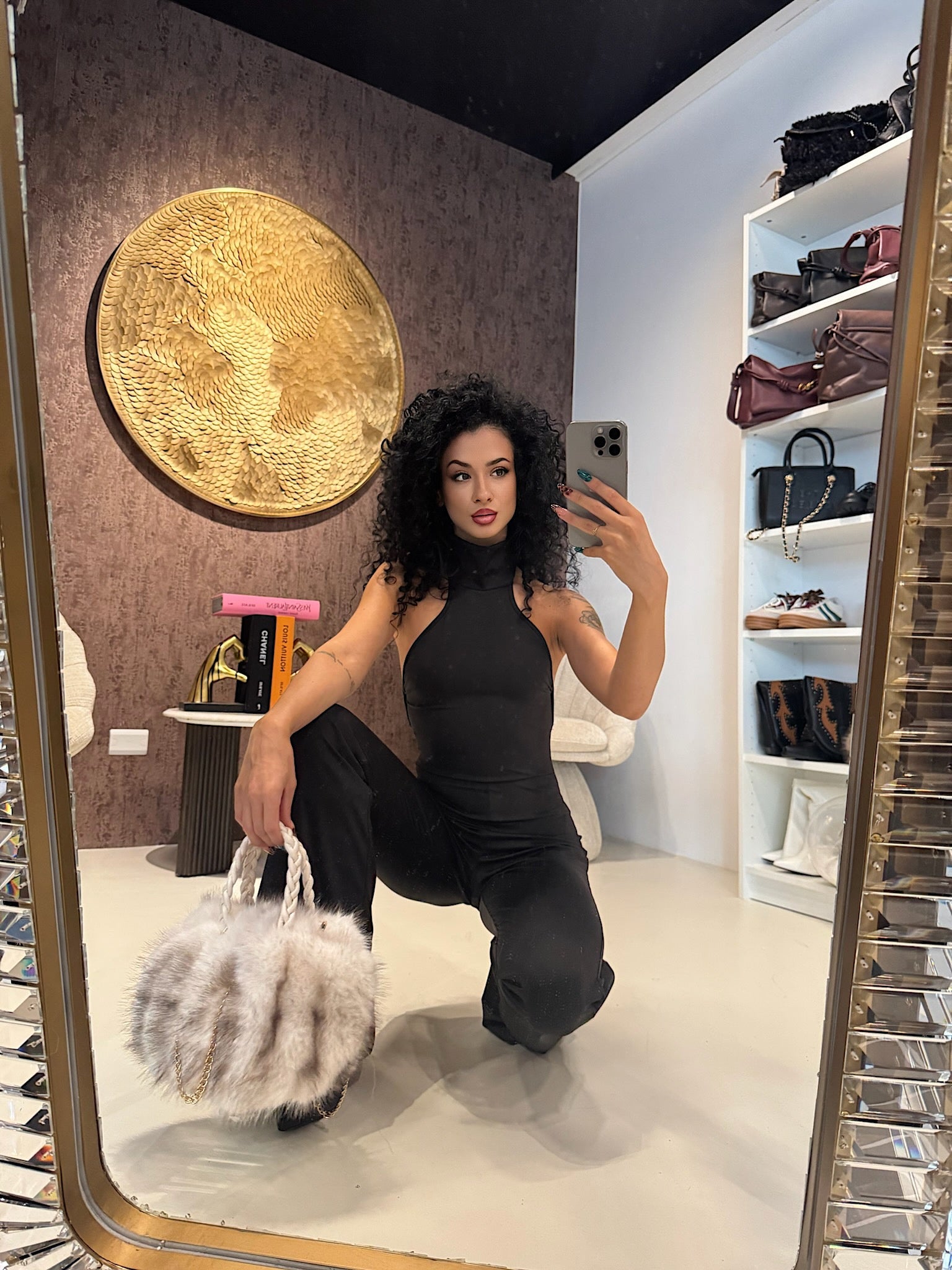 Tuta choker schiena aperta nero