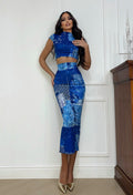 Completo top e gonna in denim