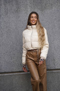 Piumino bomber beige