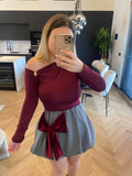 Body bordeaux dettaglio oro
