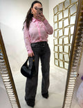 Camicia rosa in pizzo
