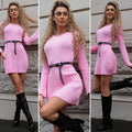Abito in maglia rosa