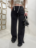 Pantalone con borchie nero