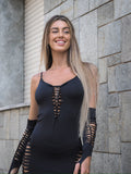 Abito elasticizzato con spacchi