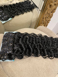 Maxi fascia 7 clip onde morbide con clip nero