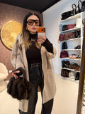 Cardigan Morbido con Cappuccio e laccio Animalier