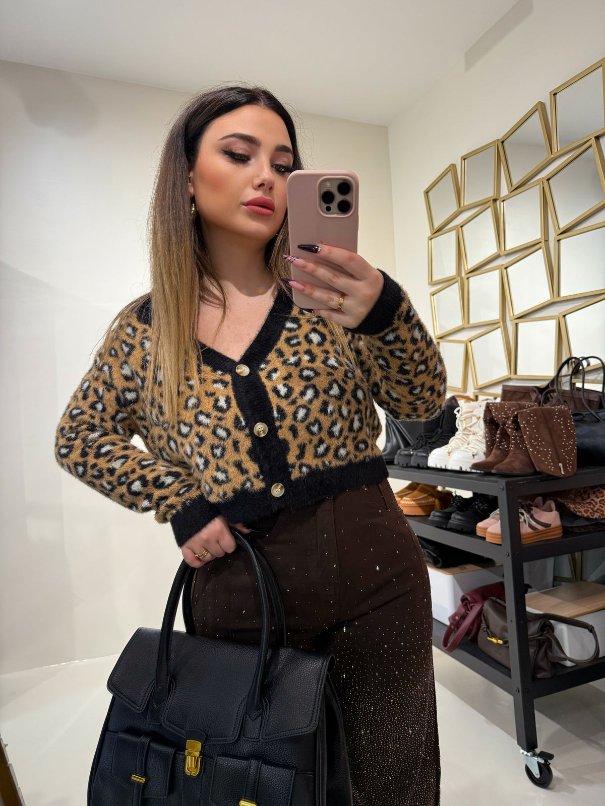Cardigan maculato