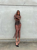 Set top e gonna in velo animalier