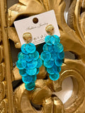 Orecchini conchiglia grappolo turchese