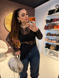 Maglia in pizzo obliqua