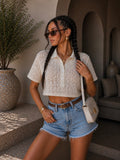 Polo crochet Chic con Colletto